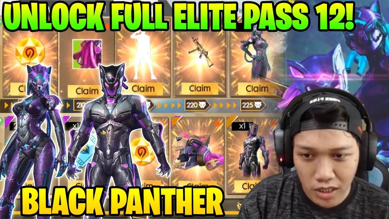 BORONG BLACK PANTHER! UNLOCK FULL ELITE PASS 12 WAKANDA FOREVER! - Garena Free Fire