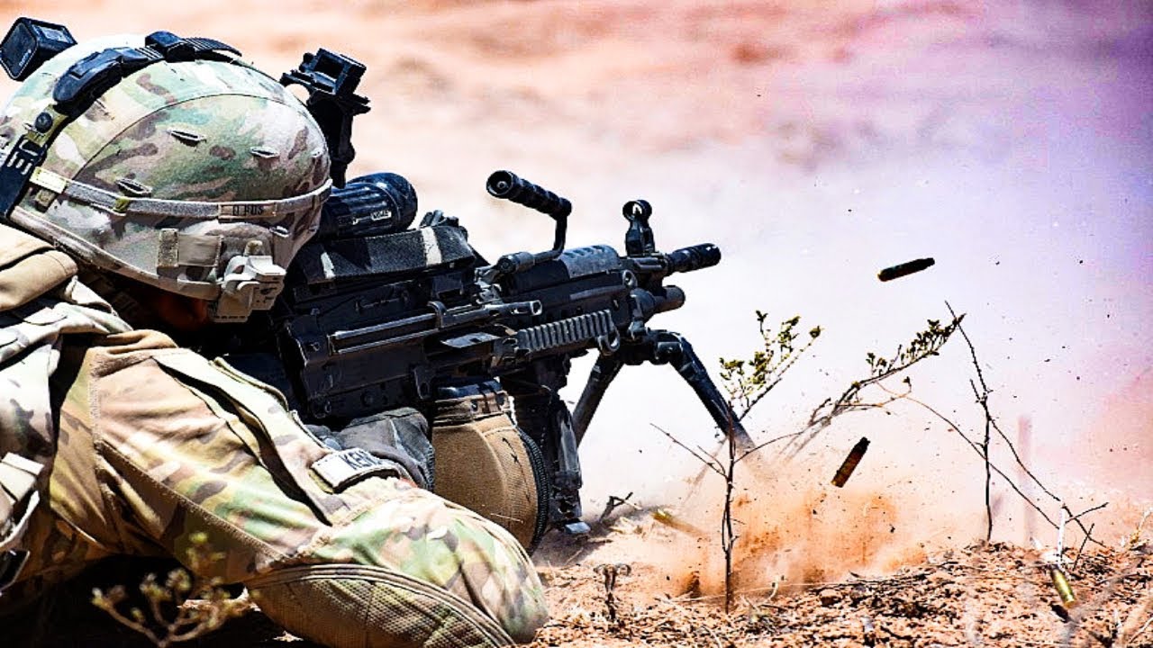 M249 Machine Gun Firing | U.S. Military Machine Gun