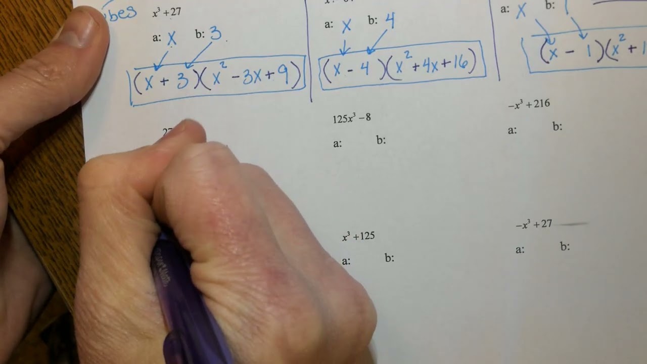 Unit 5 Day 4 - Factoring Sum and Difference of Cubes