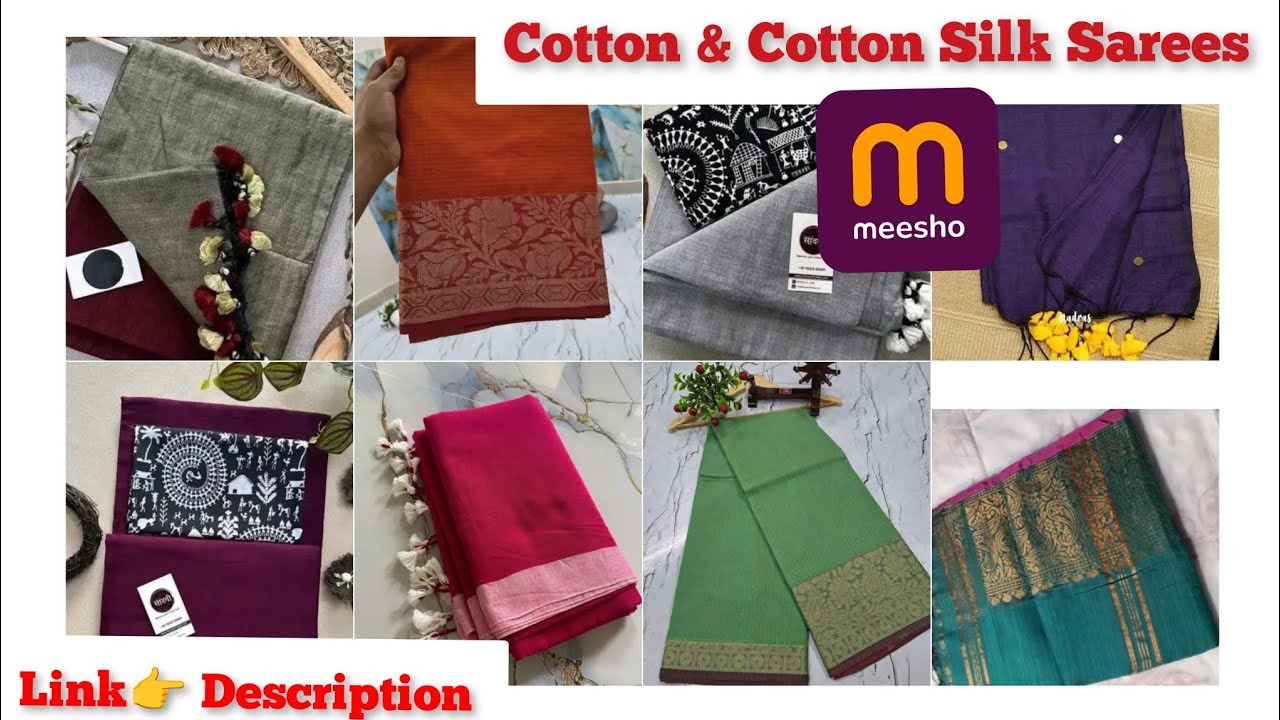 Cotton & Cotton Silk Sarees Collection From Meesho 🥰 / Pure Cotton Saree  #meeshohaul @bestdeal25_81