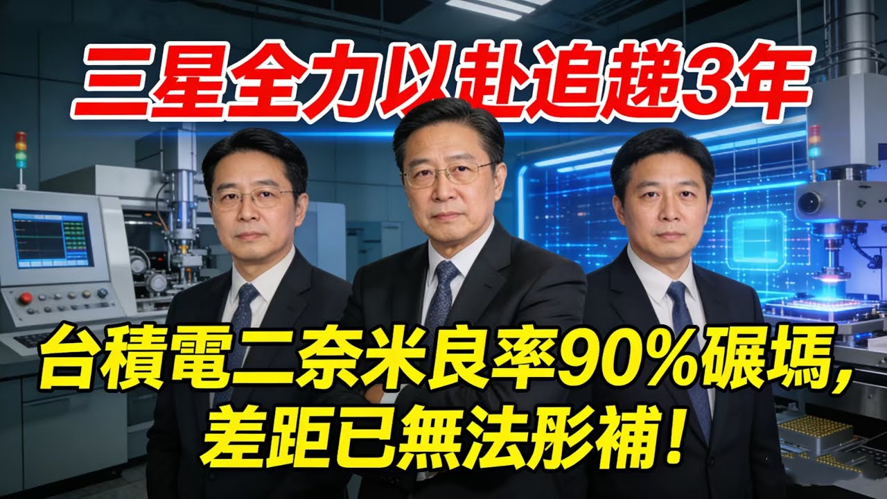 三星全力以赴追趕3年，台積電二奈米良率90%碾壓，差距已無法彌補！