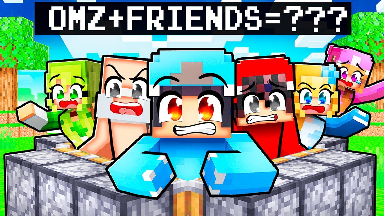 Omz + ALL FRIENDS = ??? In Minecraft With Crazy Fan Girl!