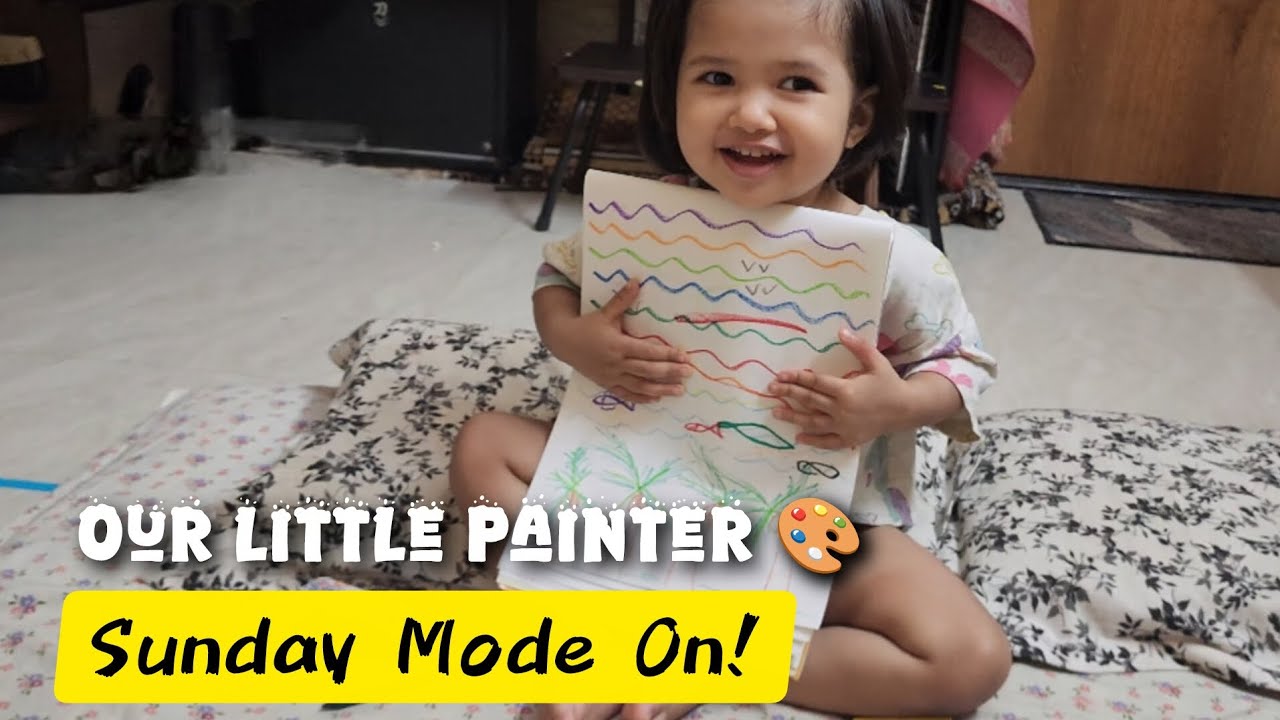 Sunday Mode On with our little painter #sunday #parenting #toddlers 