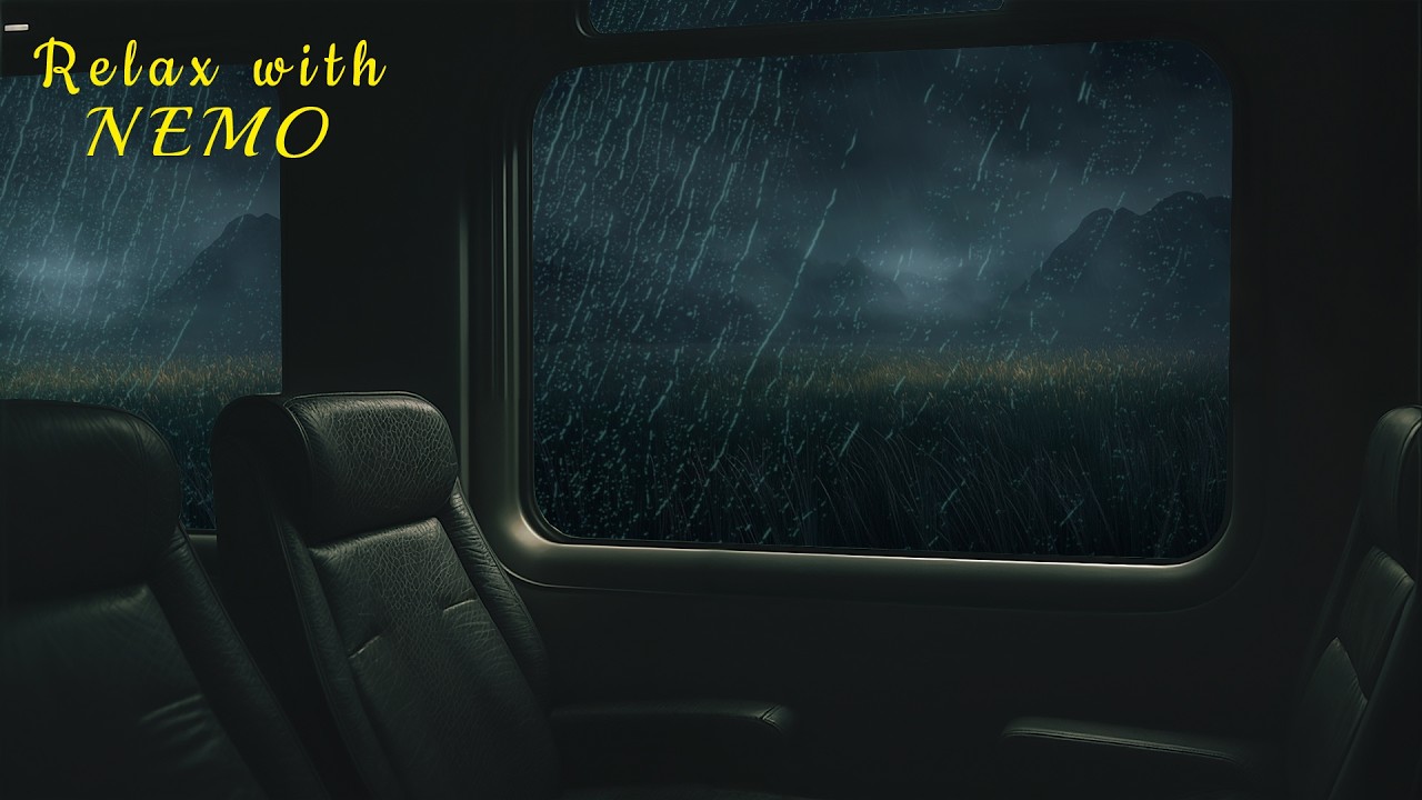 Passenger Train Journey Ambience on a Rainy Night 🚂 Dimly Lit Sleeper Train Ambience for Sleeping