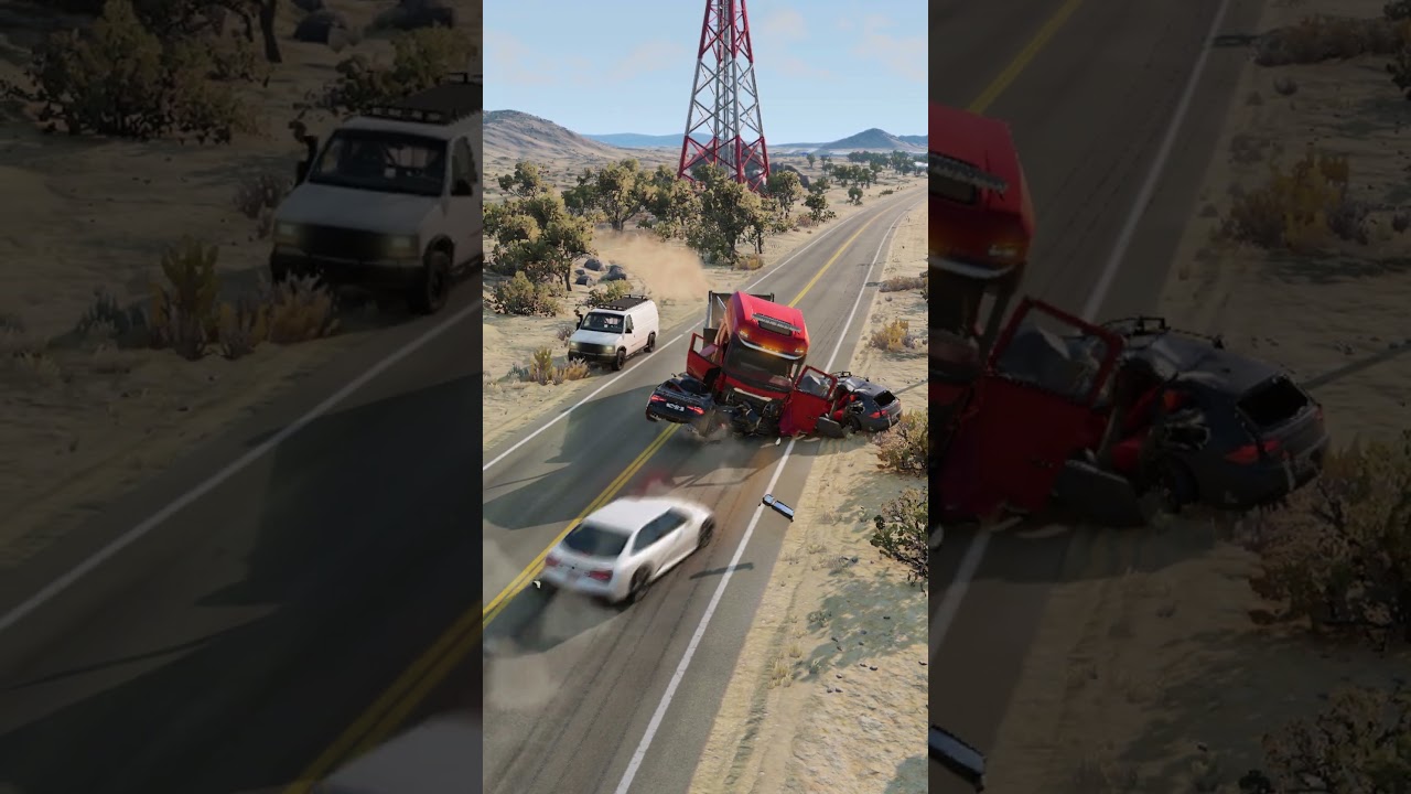 Realistic Highway Car Crashes #245 | BeamNG.Drive