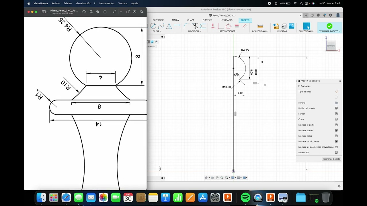 Diseño de pieza de ajedrez (Peón) en Fusion 360