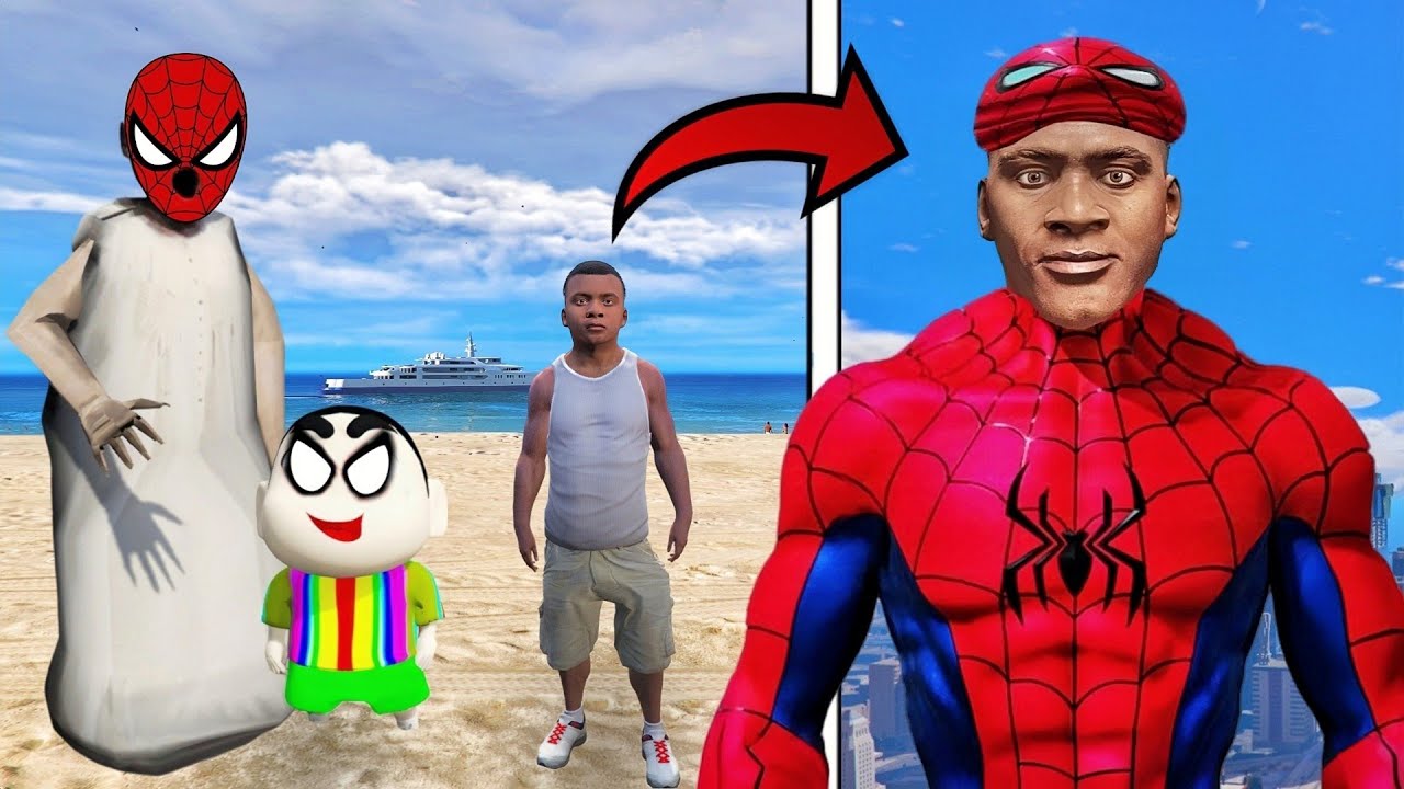 Small Franklin becomes Spiderman