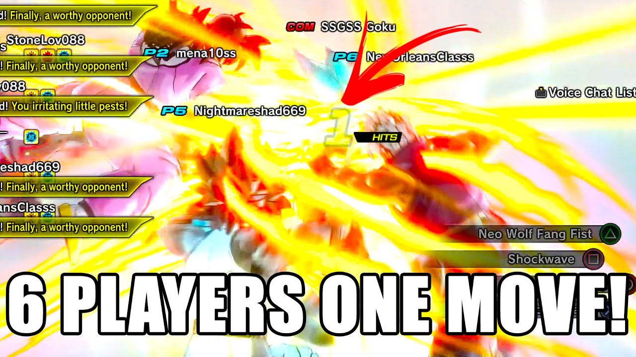 6 PLAYERS USE CHAOTIC MOVES AT THE SAME TIME | XENOVERSE 2