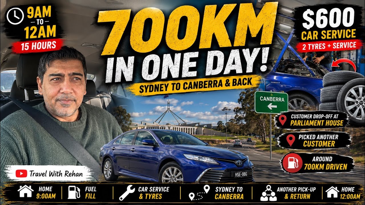 A Day in My Life | 700KM Drive, Car Service & Canberra Trip