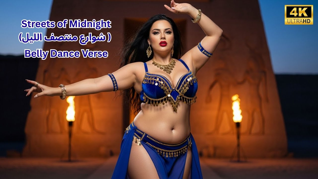 Mesmerizing شوارع منتصف الليل  Belly Dance in Blue  Ancient Egyptian Theme Performance