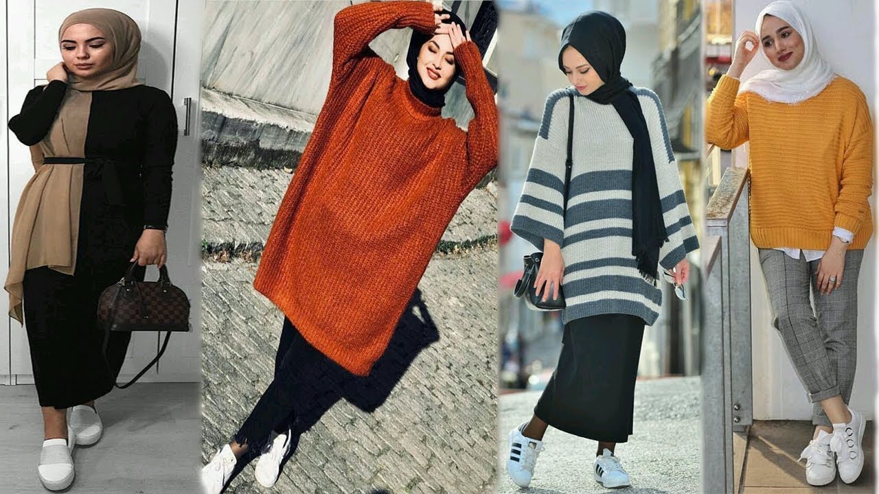 تنسيق ملابس محجبات لشتاء lookbook hijab winter 2019