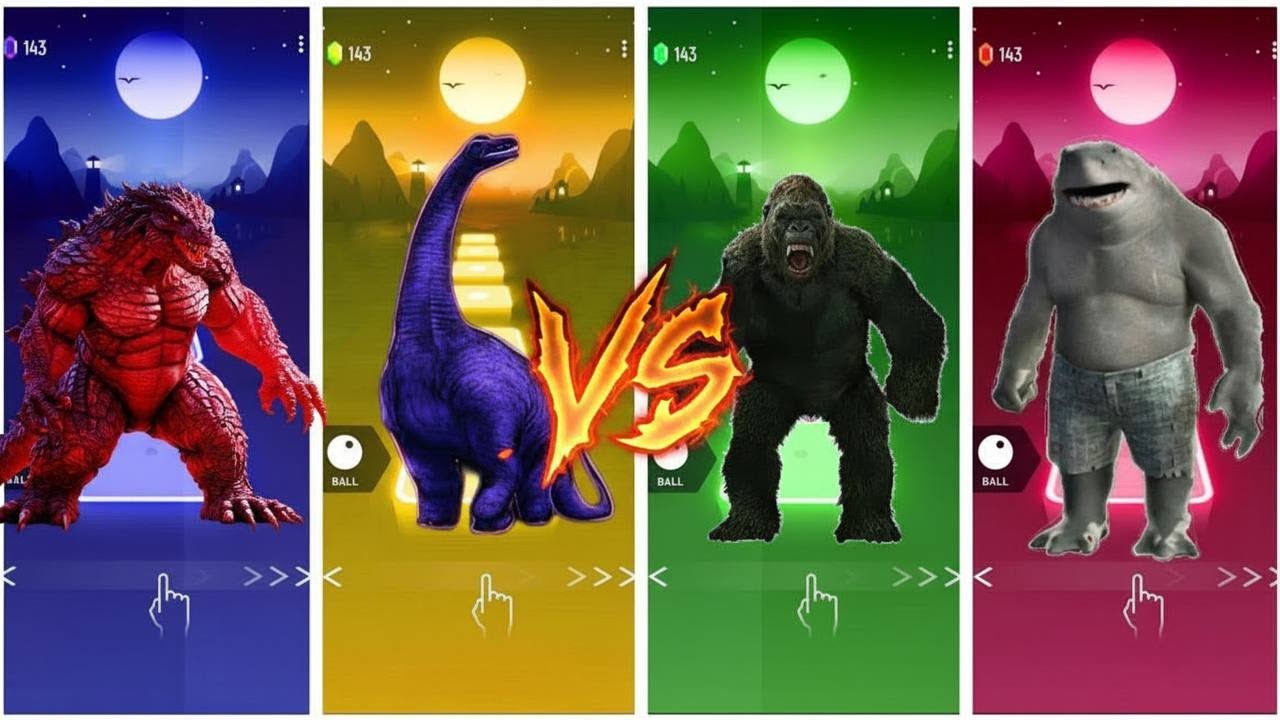🔥 This Monster Battle Broke the Internet! Godzilla vs Kong vs Shark Man | Tiles Hop