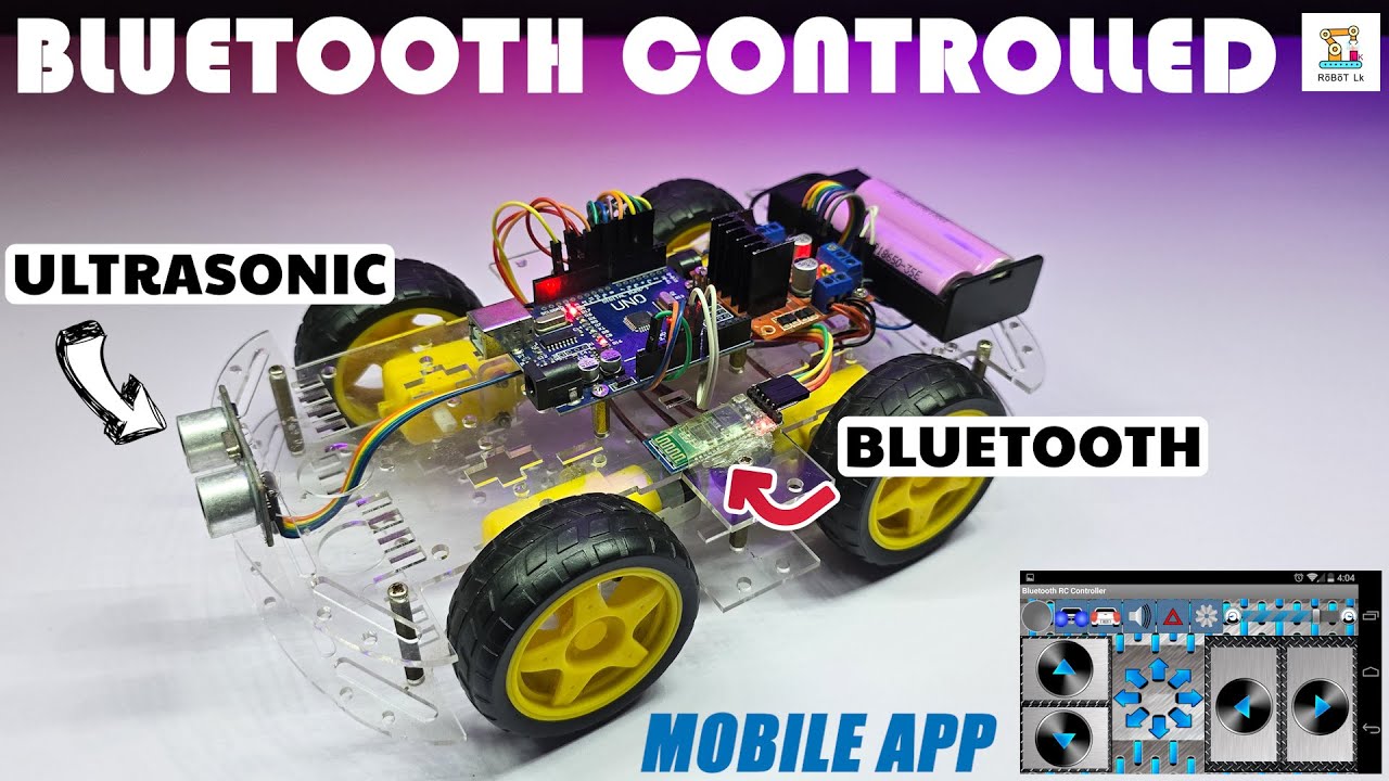 Arduino Bluetooth Controlled Car with Obstacle Detection and Buzzer | Safety Feature | Mobile APP