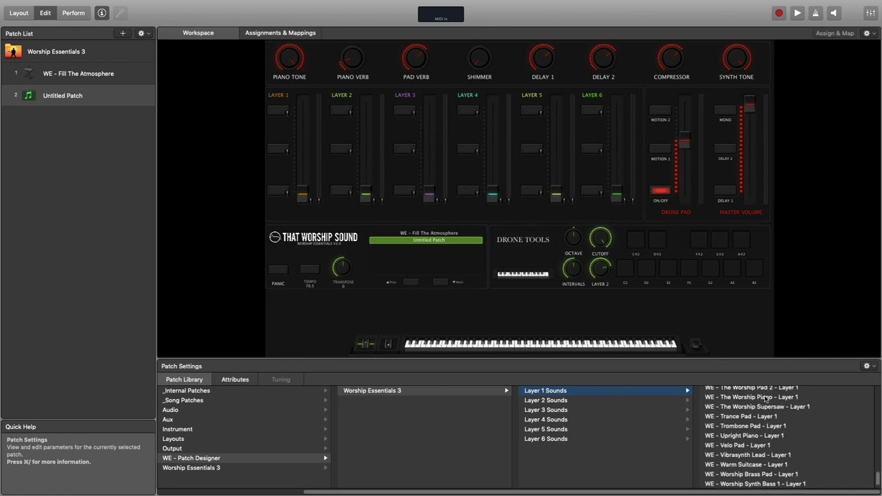Como crear patches personalizados con Patch Designer en Worship Essentials