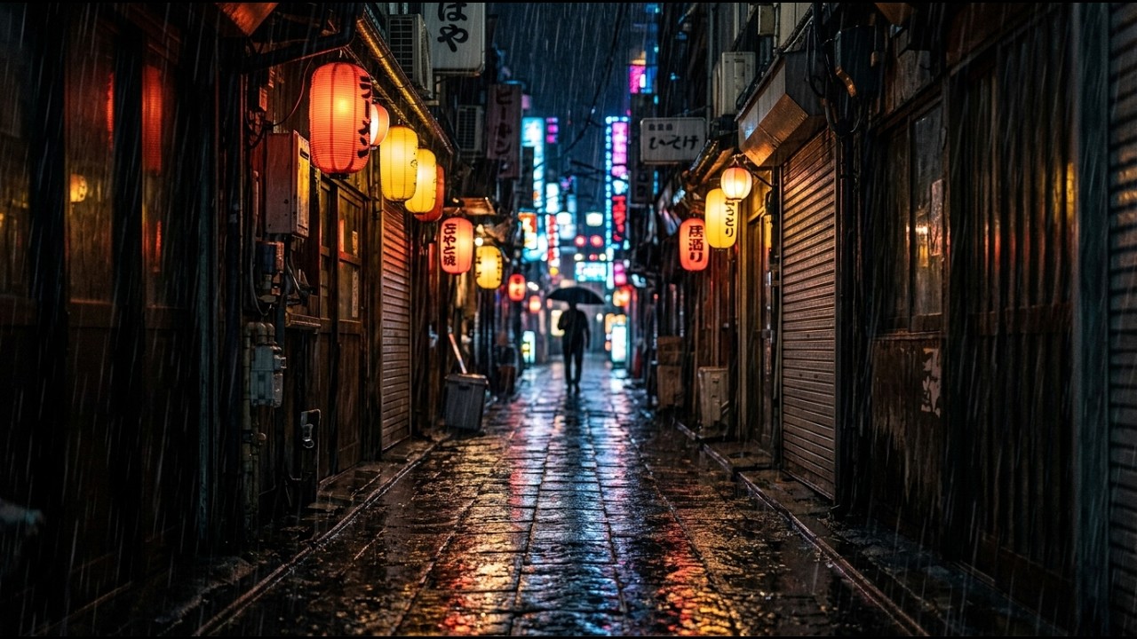 Rainy Night in Tokyo | Empty Streets, Neon & Rain ASMR