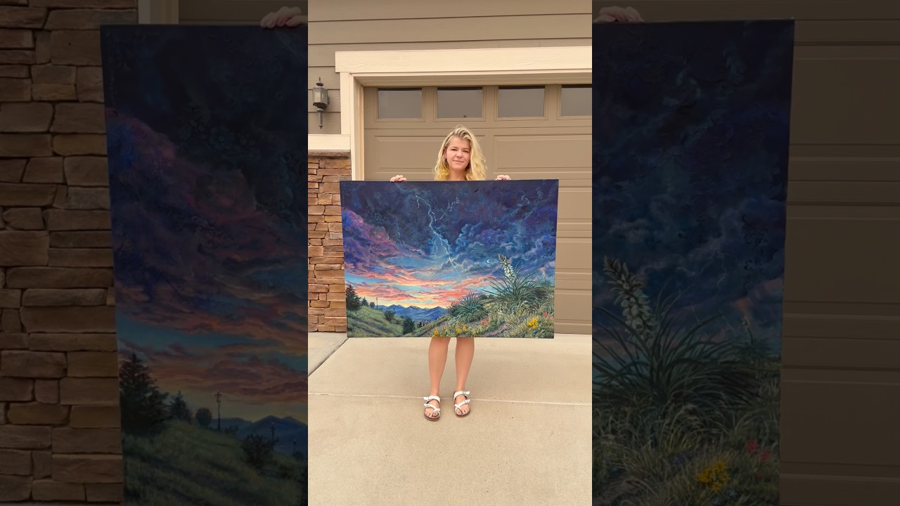 #art #painting #artreveal #paintingreveal #artist # #oilpainting #trippy #colorado #westernart