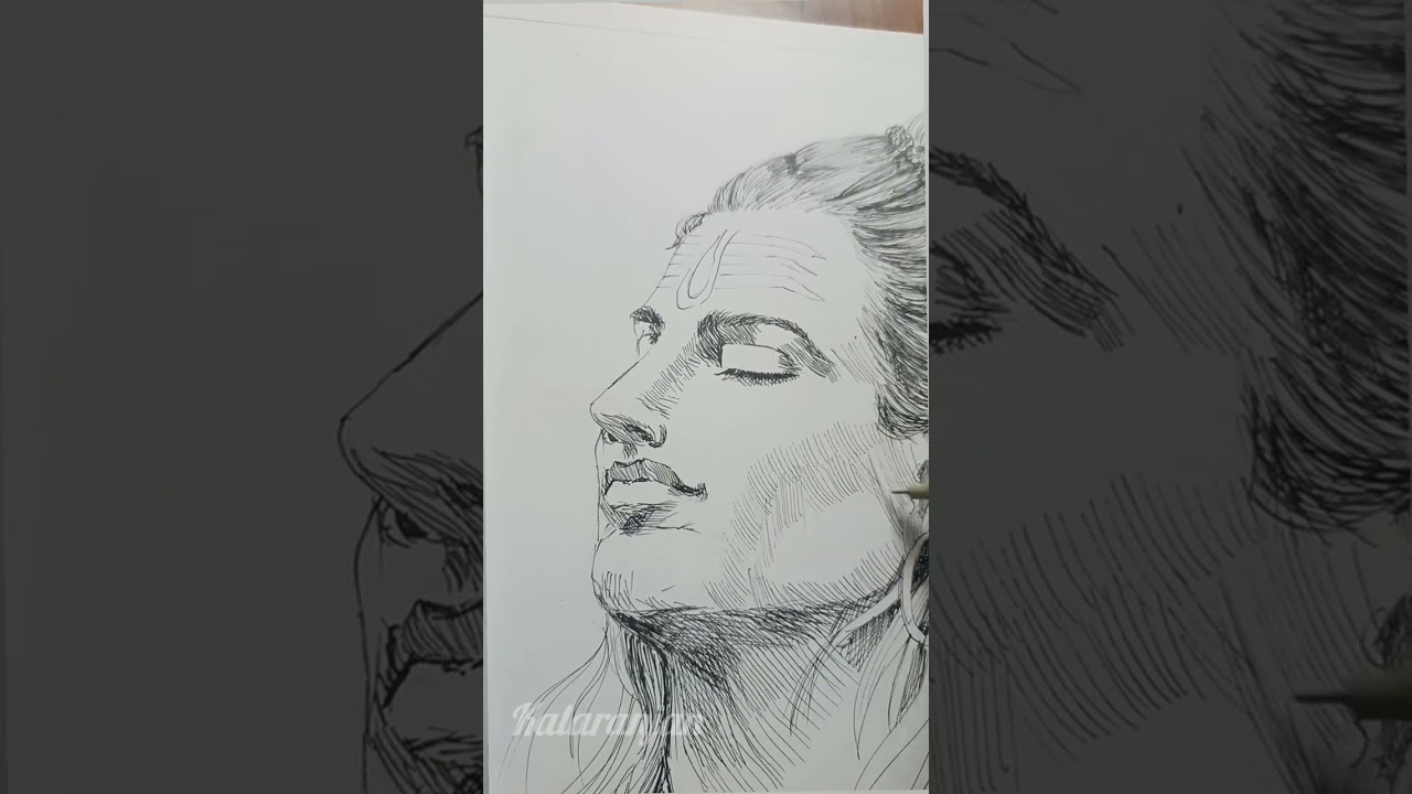 Shivoham shivom.... Om Namah Shivay🙏Mahashivratri jagaran with a sketch of lord mahashiva