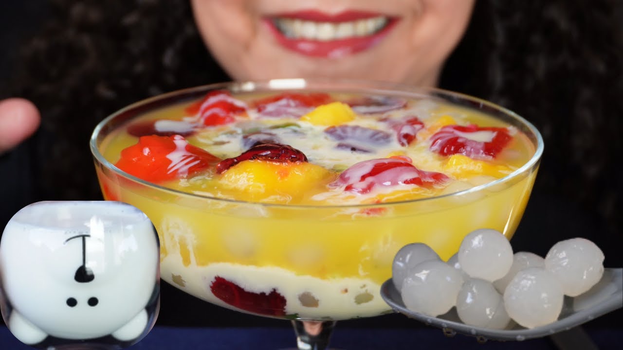 ASMR MANGO🥭SAGO JELLY / NO TALKING (EATING SOUNDS) Sica's-ASMR