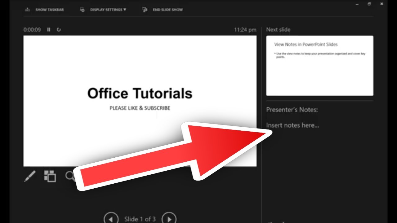 How to View Your PowerPoint Slide NOTES During Your Presentation (In Presenter Mode)