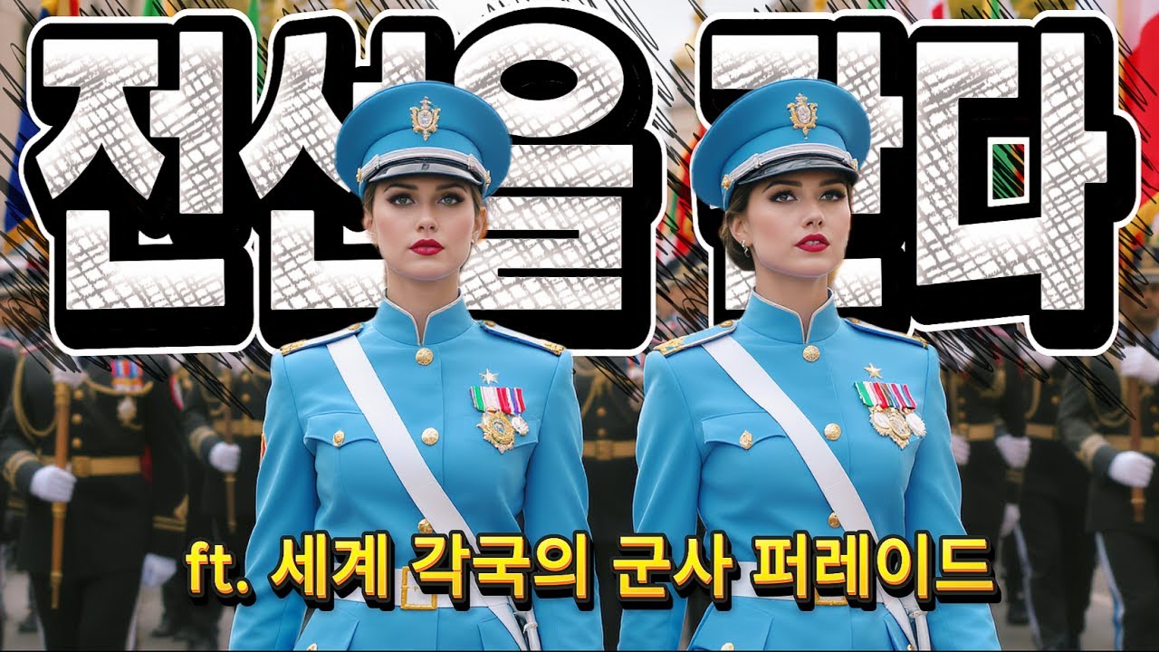 우크라이나 여군이 노래하는 K-군가 [전선을 간다]에 맞추어 펼쳐지는 세계 각국의 군사 퍼레이드 Ukrainian Female Soldier Sings K-Military Song