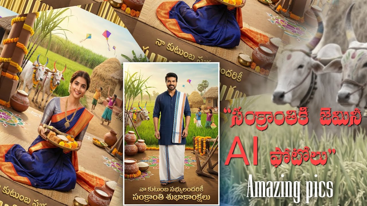 Sankranthi Festival| gemini ai photos editing🔥 ❤| full traditional and professional pics | in telugu