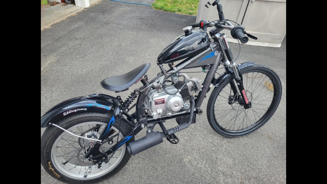 110cc custom schwinn occ chopper minibike build video 2023