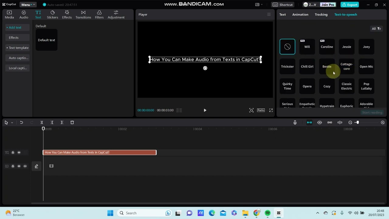 How You Can Make Audio from Texts in CapCut? Audio Tutorial in CapCut Video Editor PC