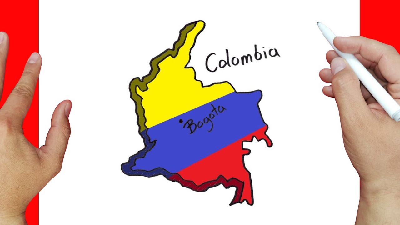 Como dibujar el mapa de Colombia paso a paso y muy facil