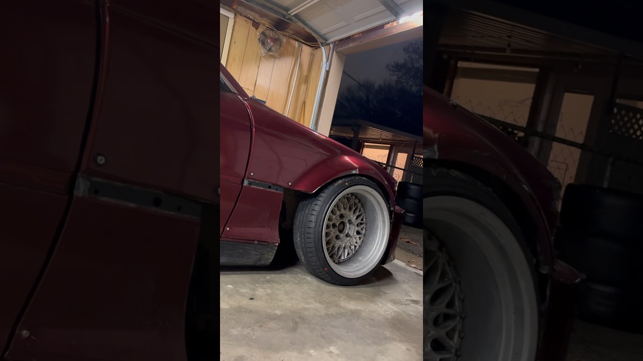 Reverse mounted style 5 wheels on e46 drift build #bmw #wheels #bbs #drift #e46