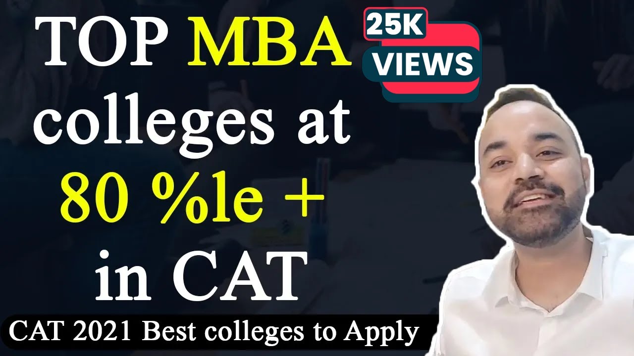 TOP MBA colleges at 80 %le + in CAT | Score Vs Percentile |CAT 2021 Best colleges to Apply