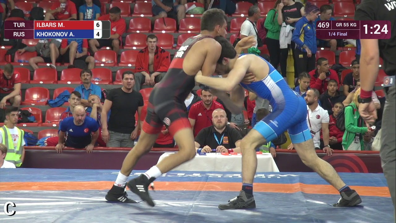 1/4 GR - 55 kg: M. ILBARS (TUR) v. A. KHOKONOV (RUS)