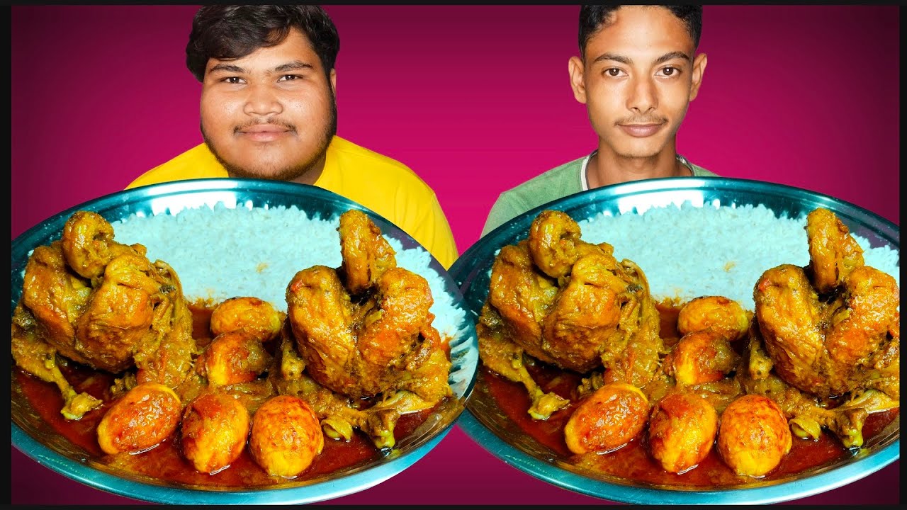 2 SPICY WHOLE CHICKEN CURRY, EGG CURRY WITH RICE EATING CHALLENGE |FOOD COMPETITION |AHFOODCHALLENGE