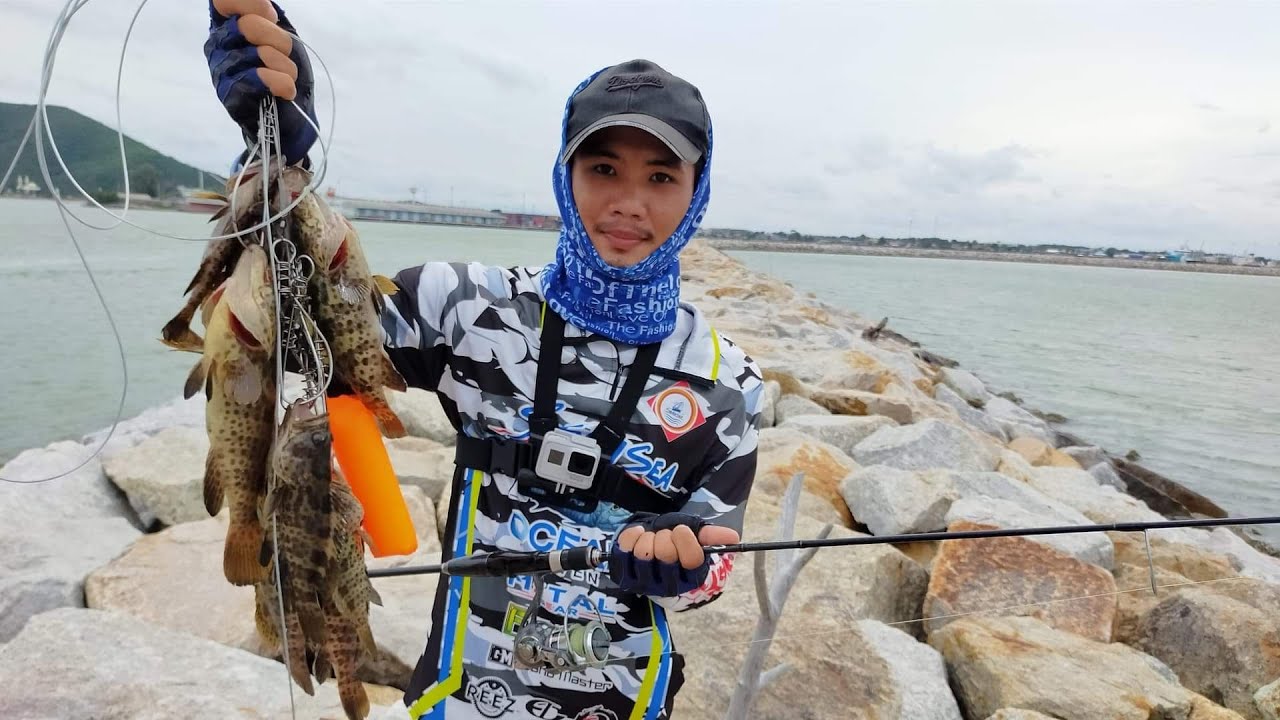 Ep106.ขุดปลาเก๋าง่ายๆที่แนวหินท่าเรือน้ำลึกสงขลา