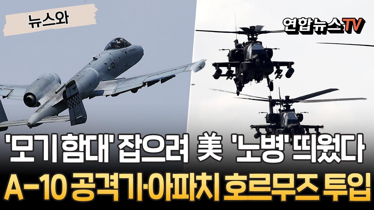 美, 호르무즈 재개방 작전 본격화…모기 함대 잡으려 '탱크 킬러' A-10 '침묵의 암살자’ 아파치 헬기 투입｜