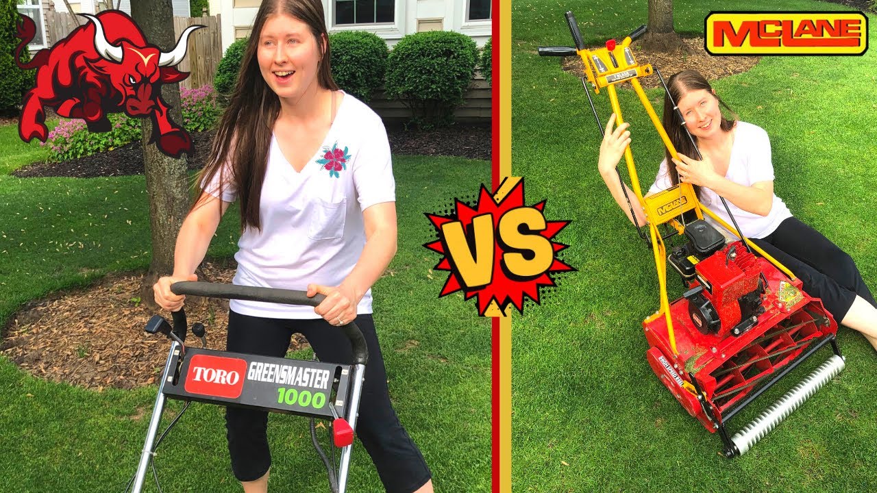 Reel Mower VS. Greensmower : WHO WILL WIN?!? McLane Reel Mower or Toro GREENSMASTER 1000 ?