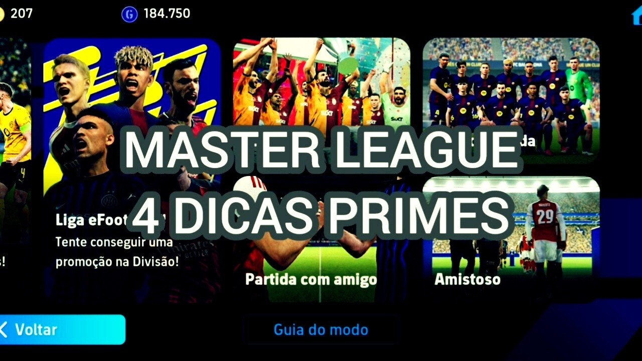 OS SEGREDOS DA MASTER LEAGUE NP EFOOTBALL, COMO VAI FUNCIONAR.