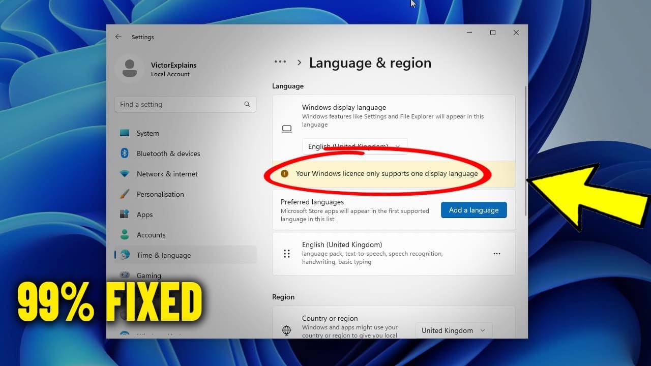 Your Windows 11 / 10 license supports only one display language - Решение не могу изменить язык ✅