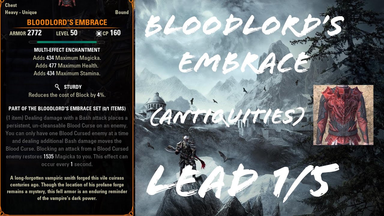 ESO: Bloodlord&acute;s Embrace - Thirsting Girdle Lead 1/5 (Guide/N&aacute;vod)