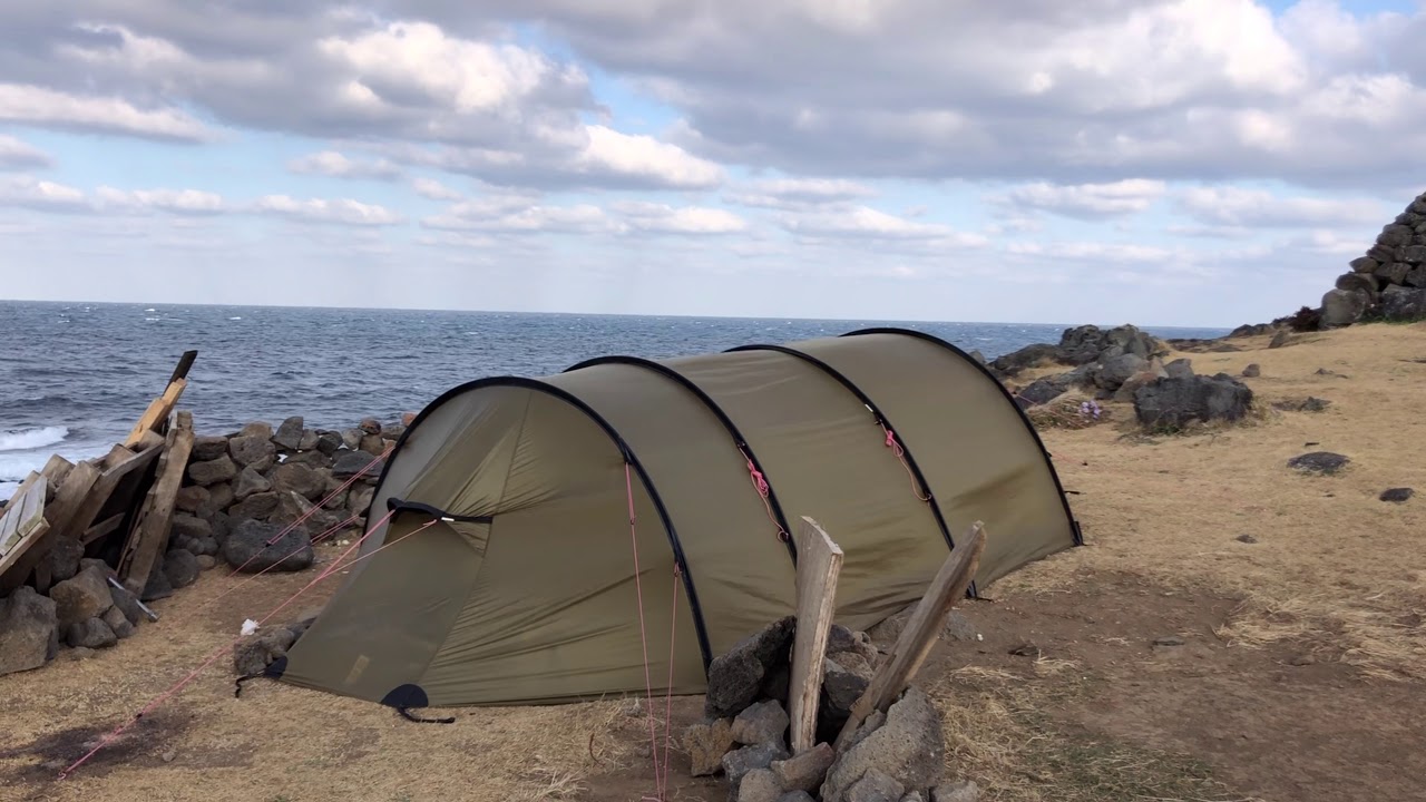 제주 비양도 힐레베르그 케론4gt 똥바람 강풍 백패킹 (hilleberg keron4gt)