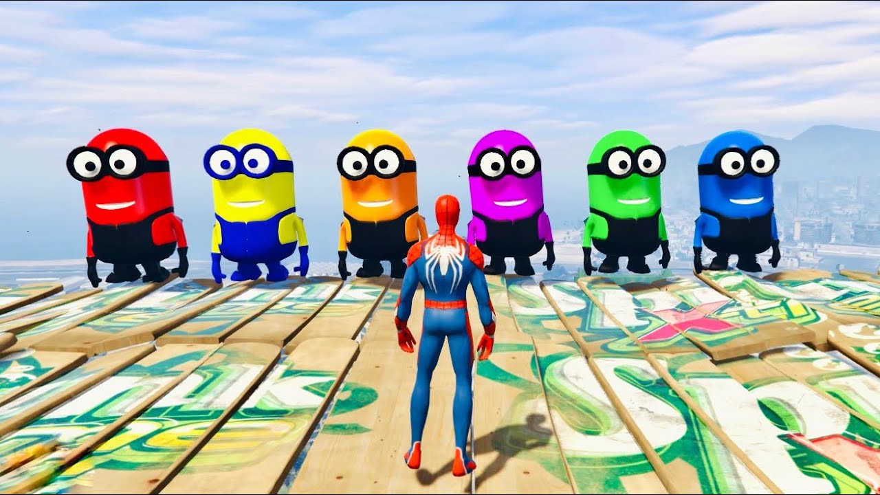 GTA 5 Epic Ragdolls | RED SPIDERMAN VS RED MINION VS GREEN MINION (Euphoria Physics/Funny Fails) #31