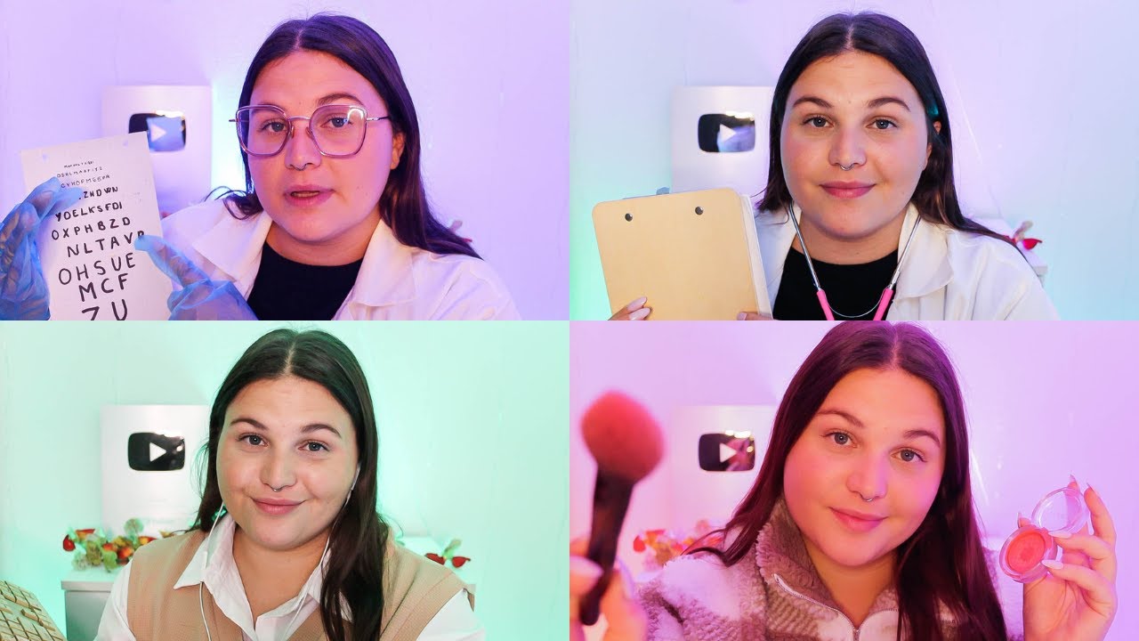 ASMR - 4 RP en 10 minutes (Médecin, Secrétaire médicale peste,  Ophtalmo, Make-up Artiste)