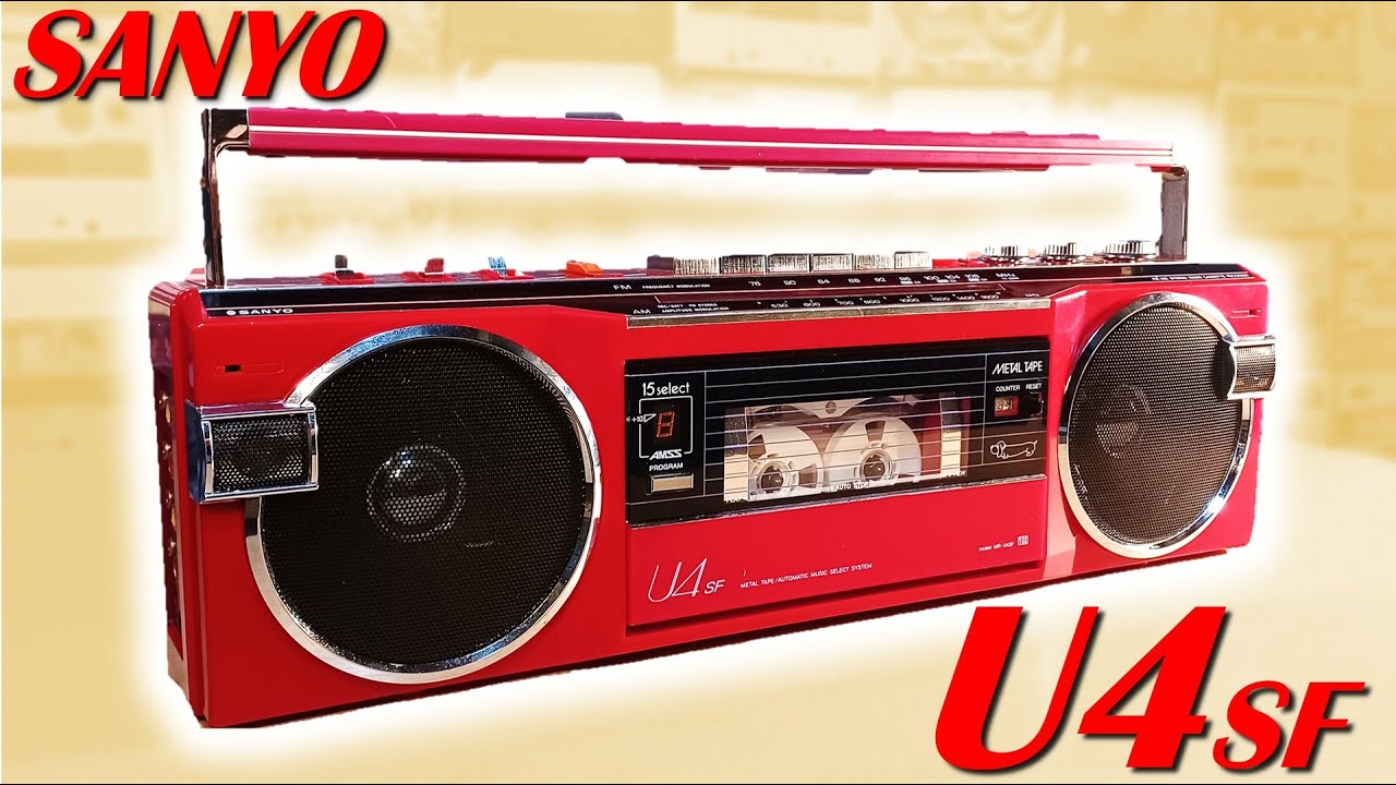 SANYOの赤いラジカセU4を体験⭐これが’80sのおしゃれなテレコ。当ch初VINTAGEラジカセ【MR-U4SF】