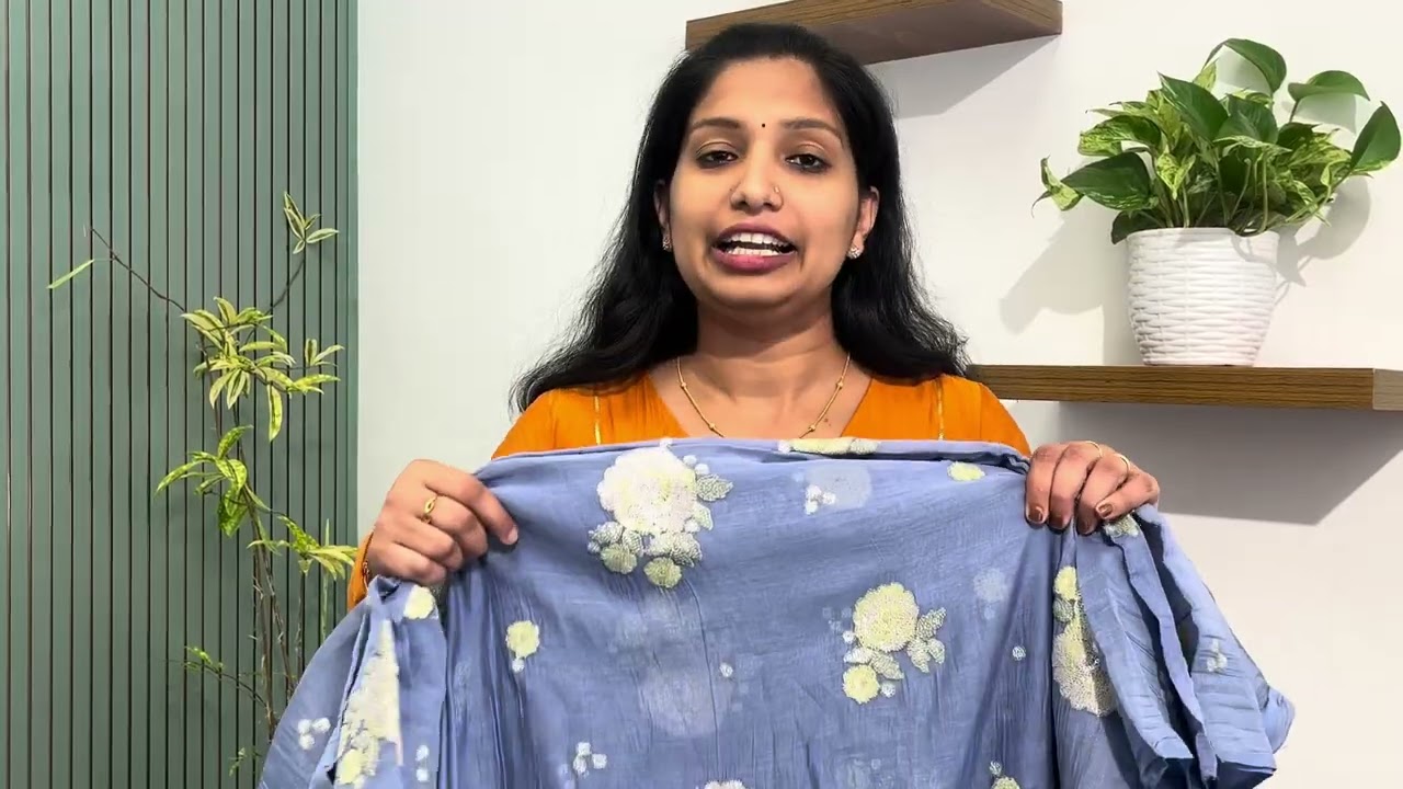 വീണ്ടും പാർട്ടിക്ക് തിളങ്ങാൻ ഉള്ള ഫാബ്രിക് വന്നിട്ടുണ്ടേ 💥💥 pure Mul chanderi fabric embroidery 