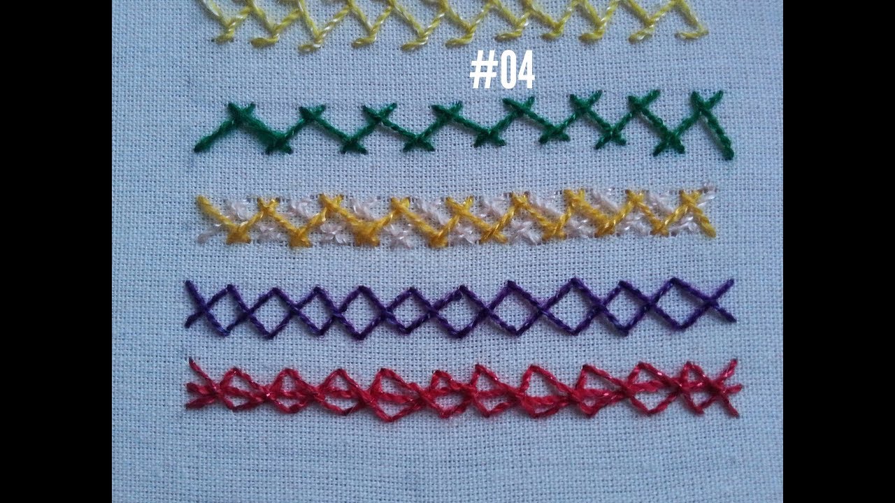 Puntada básicas del bordado mexicano clase #04 escapulario,punto de cruz,punto rombos