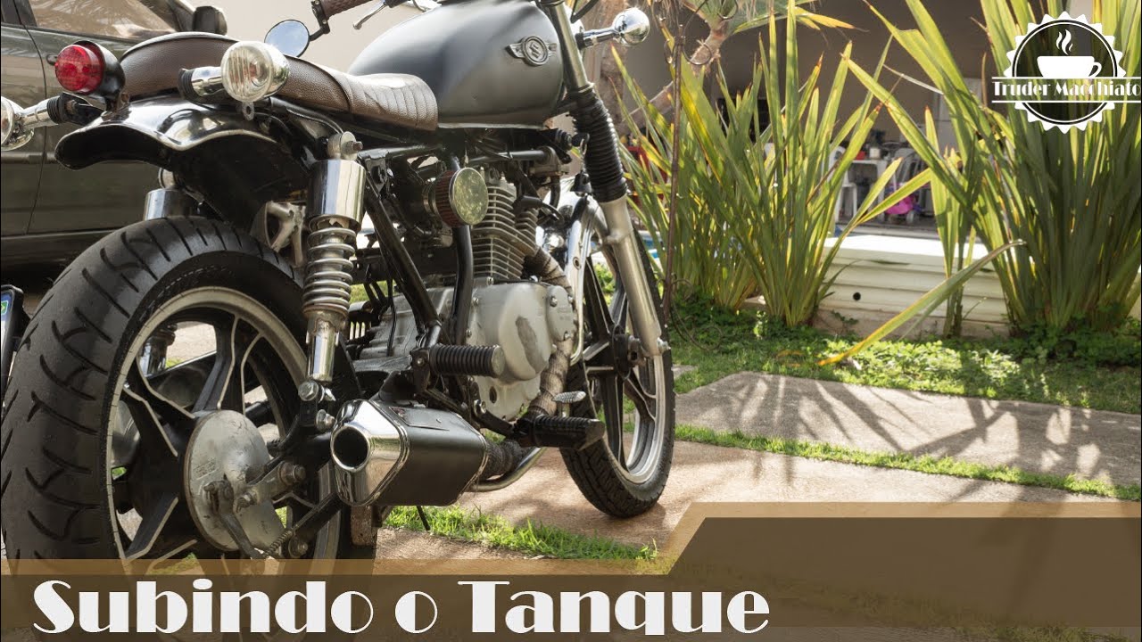 Subindo meio do tanque I Intruder 125 café racer