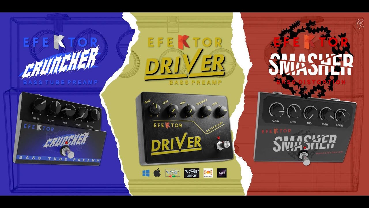 Kuassa Unveils 3 New Efektor Bass Distortion Pedals as Part of Its 2nd Generation Efektors Lineup