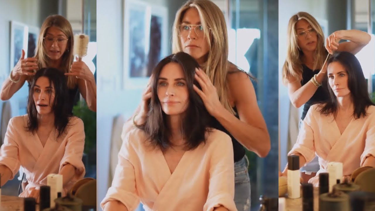 Jennifer Aniston Gives Courteney Cox a HAIR MAKEOVER!