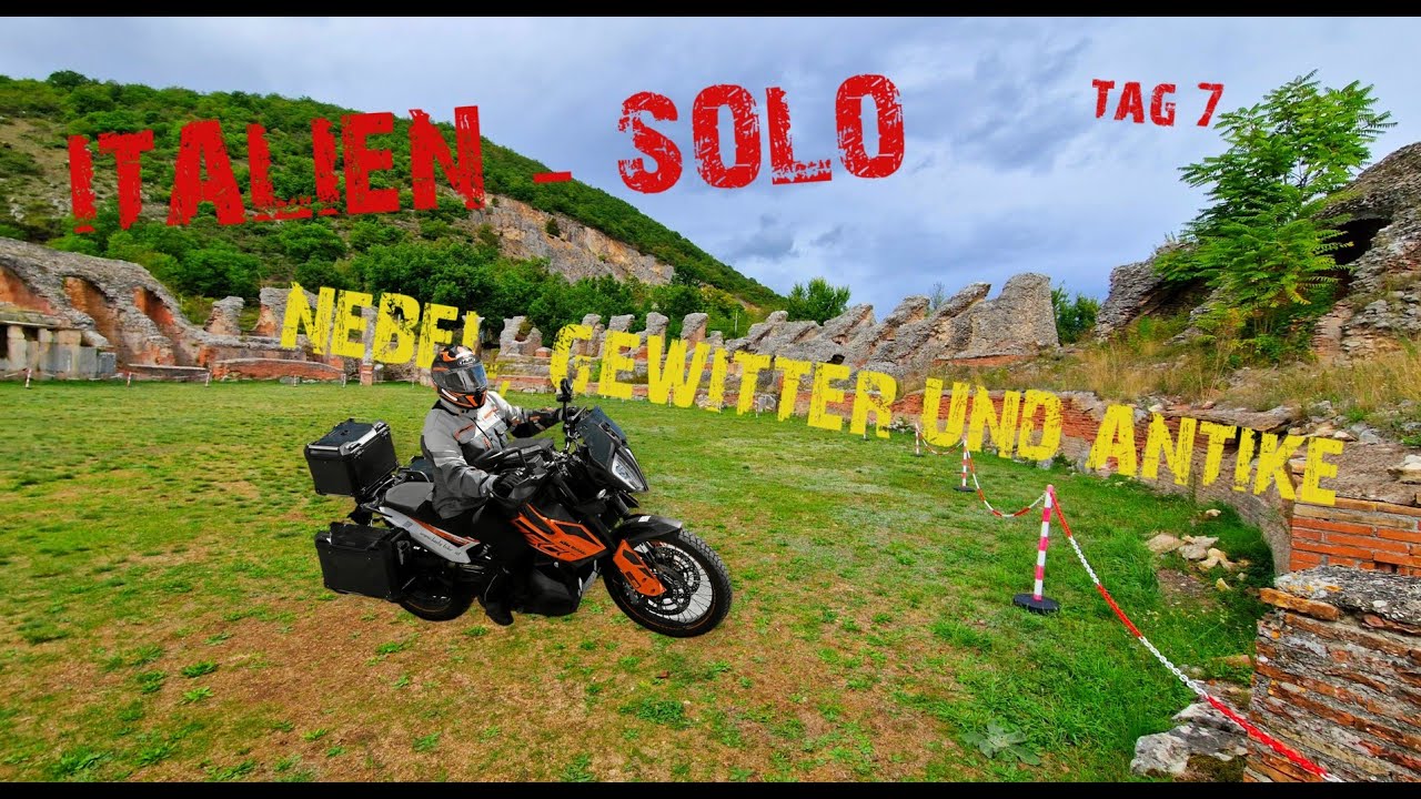 Solo-Motorradtour Italien - Tag 7 - Nebel, Gewitter und Antike | Route, Orte & Kosten 🇮🇹