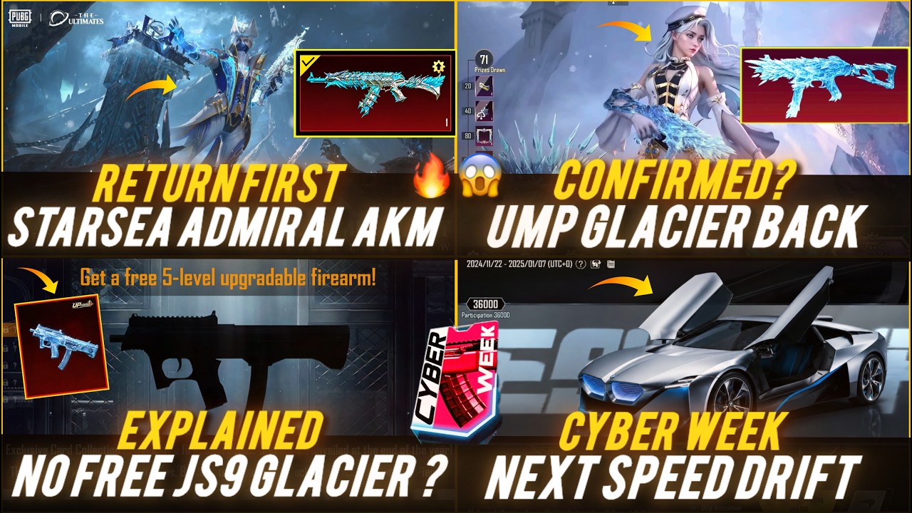 🔴 STARSEA ADMIRAL AKM BACK ?🔥😱 UMP GLACIER RETURN CONFIRMED? FREE JS9 GLACIER INFO✅ NEXT SPEED DRIFT