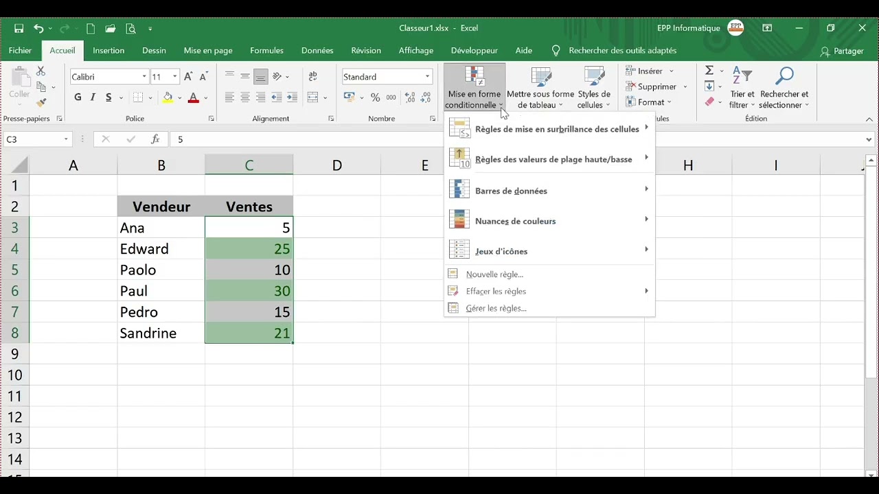 🟢 Utilisez la mise en forme conditionnelle | Cours n°9 – Maîtrisez les fondamentaux d’Excel